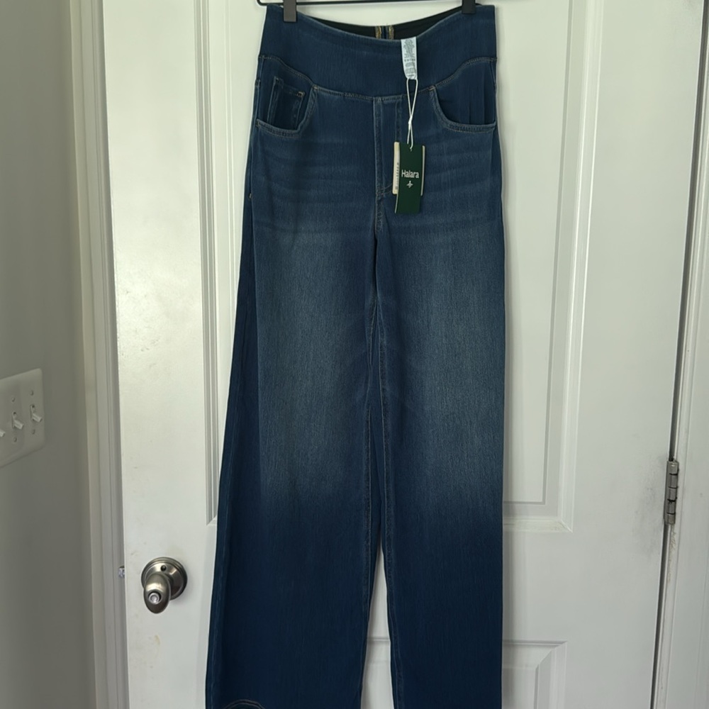 Halara Flex™ High Waisted Pockets Baggy Wide Leg Washed Casual Jeans - Picture 2 of 6